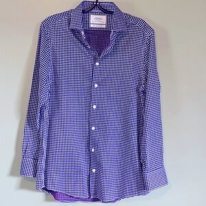 Charles Tyrwhitt plaids embroidered Dress Shirt Mens 15.5/33 Slim Fit
